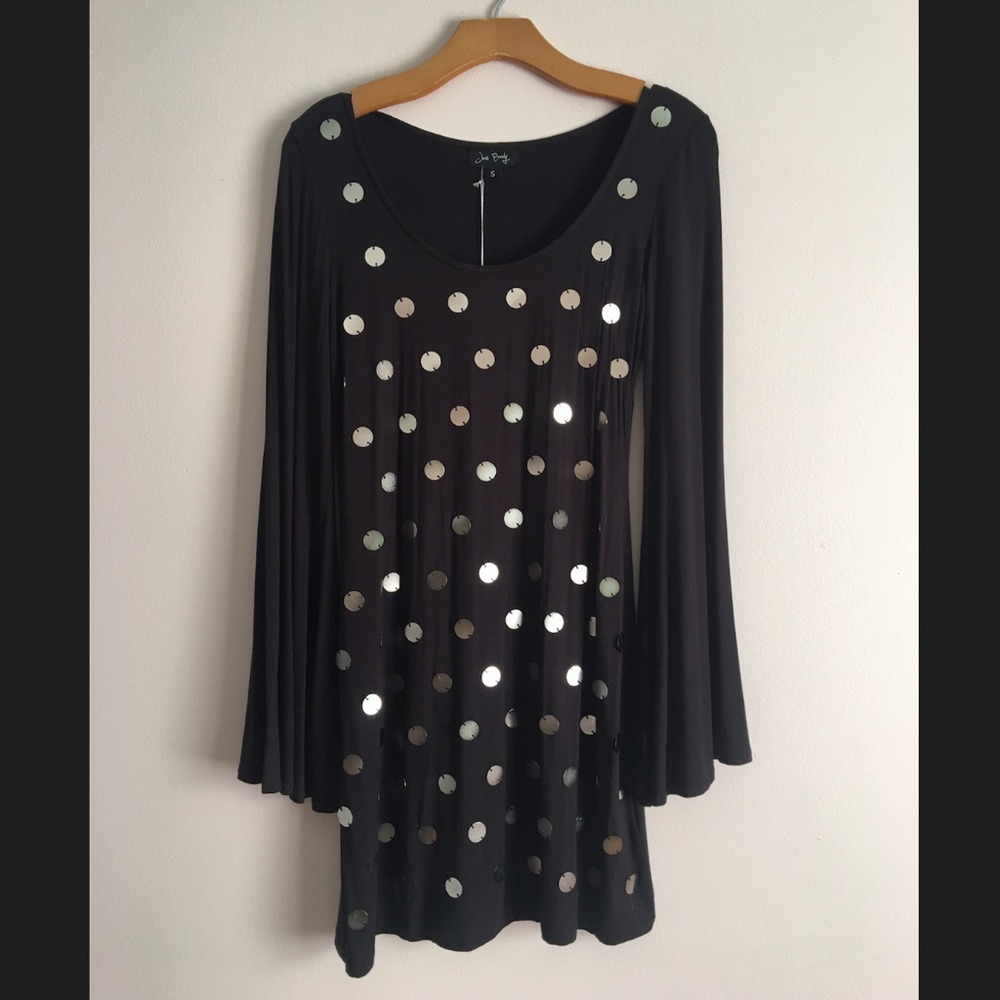 Retro Brown Swing Dress with Paillettes NWT